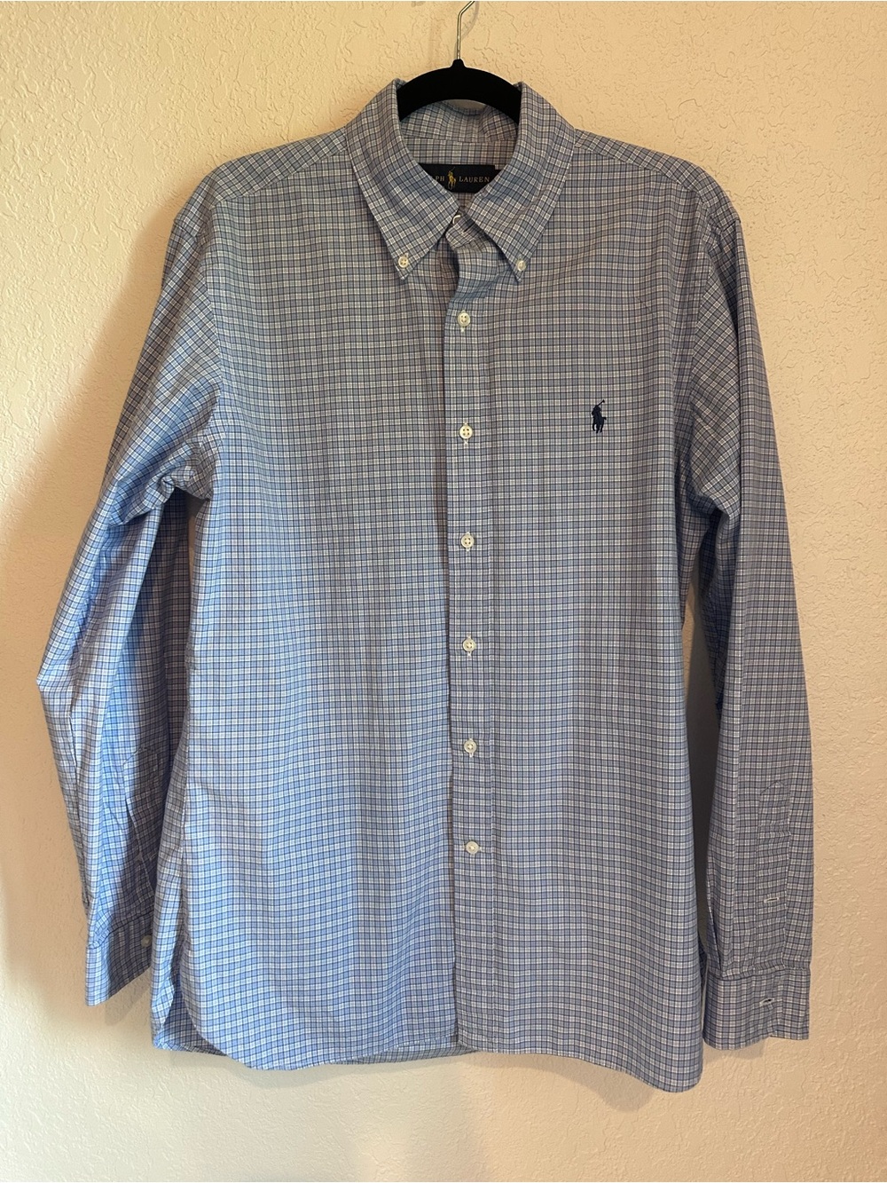 Ralph Lauren Blue Plaid Button-Down Dress Shirt
